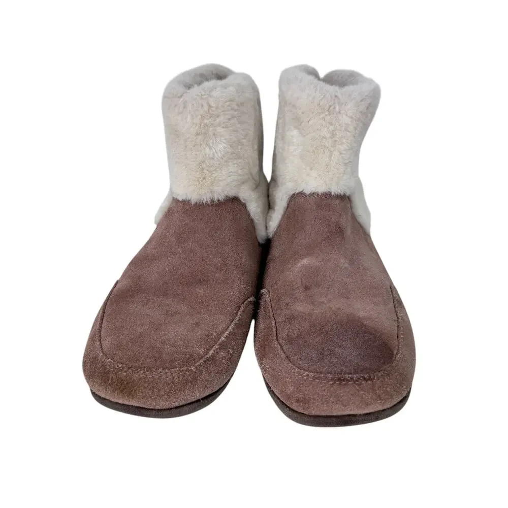 Vionic‎ Divine Maizie Supportive Slipper Boot Womens US 8 Brown Rubber Sole